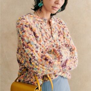 Sezane Emile Cardigan Multicoloured Yellow Violet - Size S